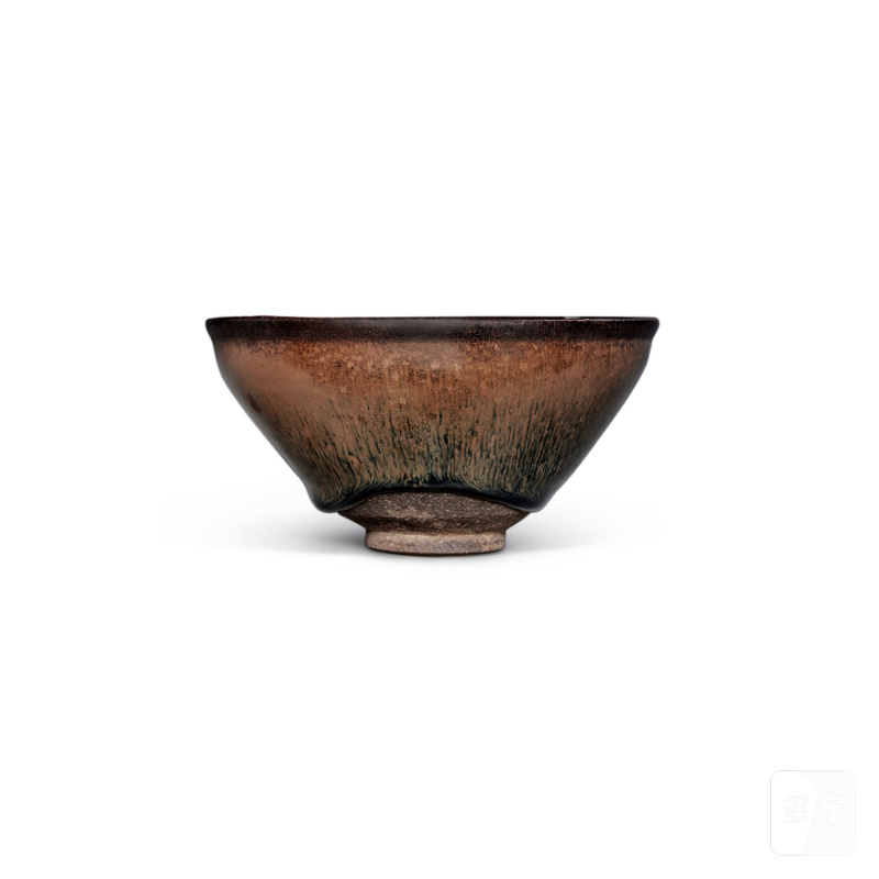南宋 建窰黑釉兔毫紋茶盞 - 图2